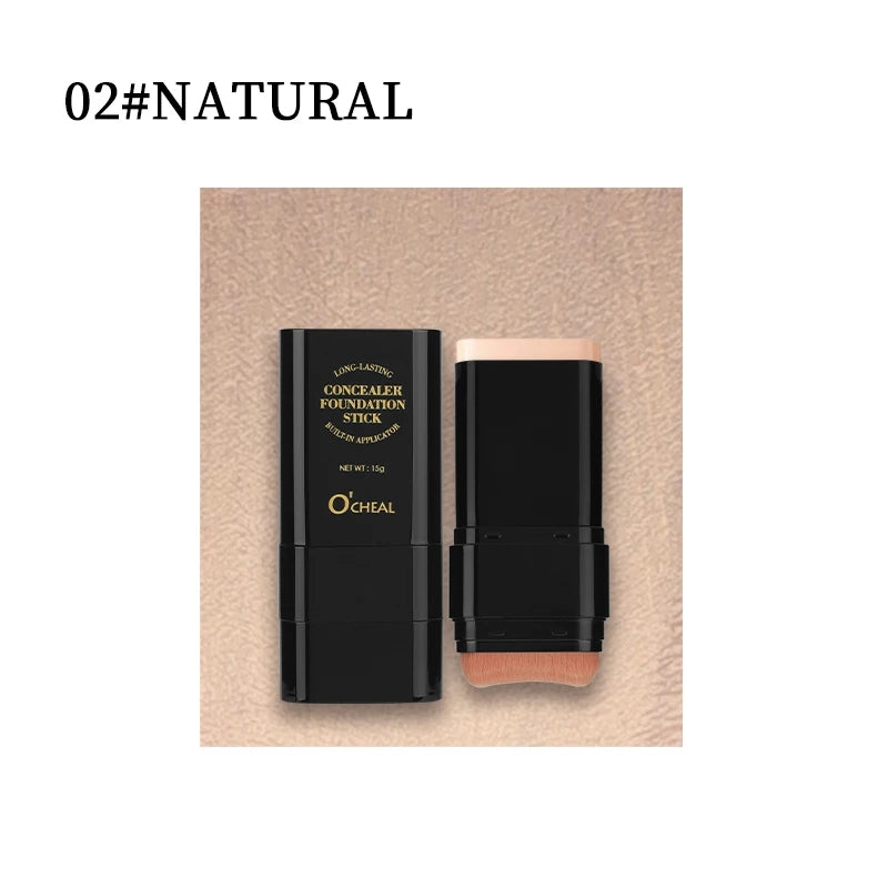 2-in-1 Concealer Foundation Stick Waterproof Matte Contour Makeup