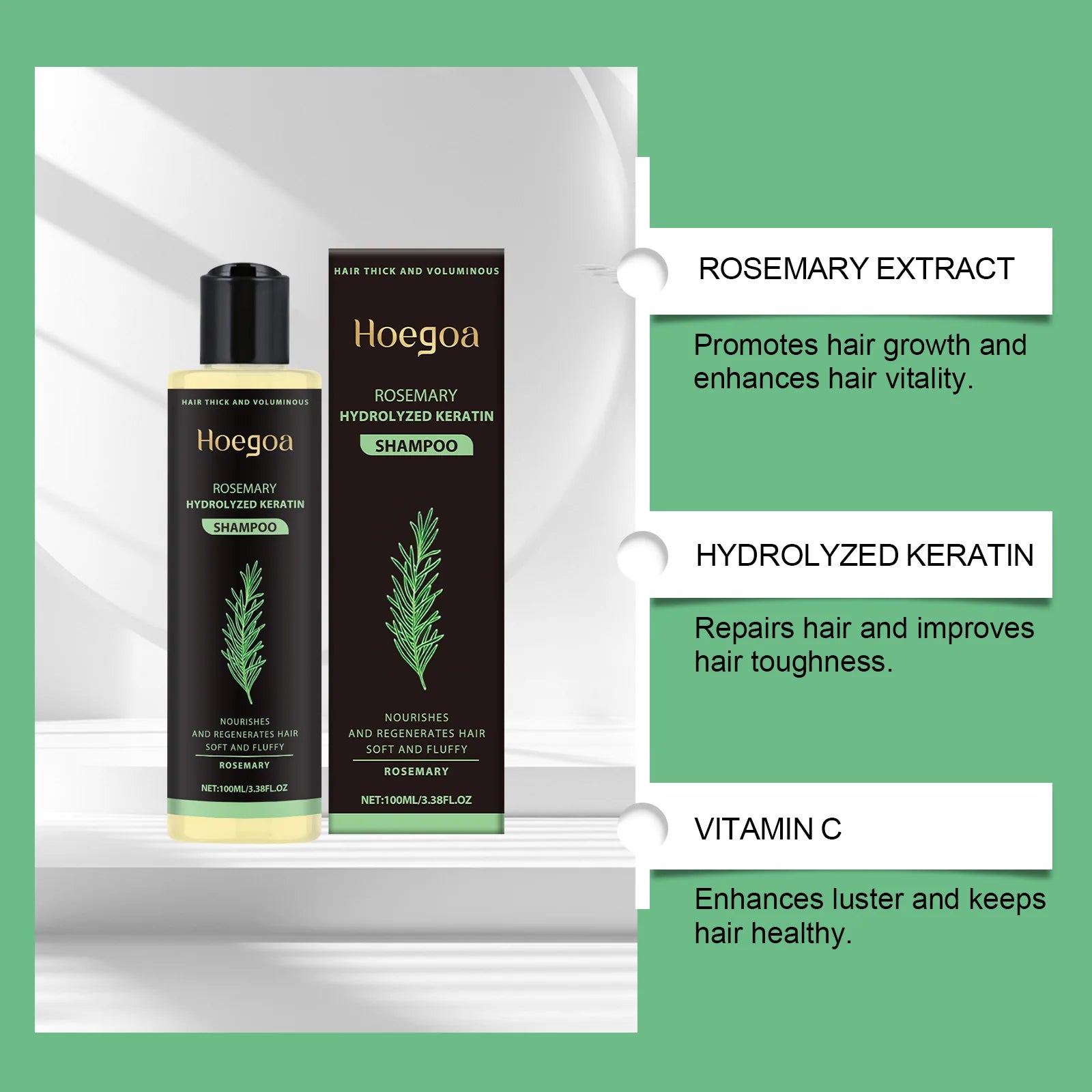 Rosemary Thickening Shampoo Oil Control Volume Strengthening Hair