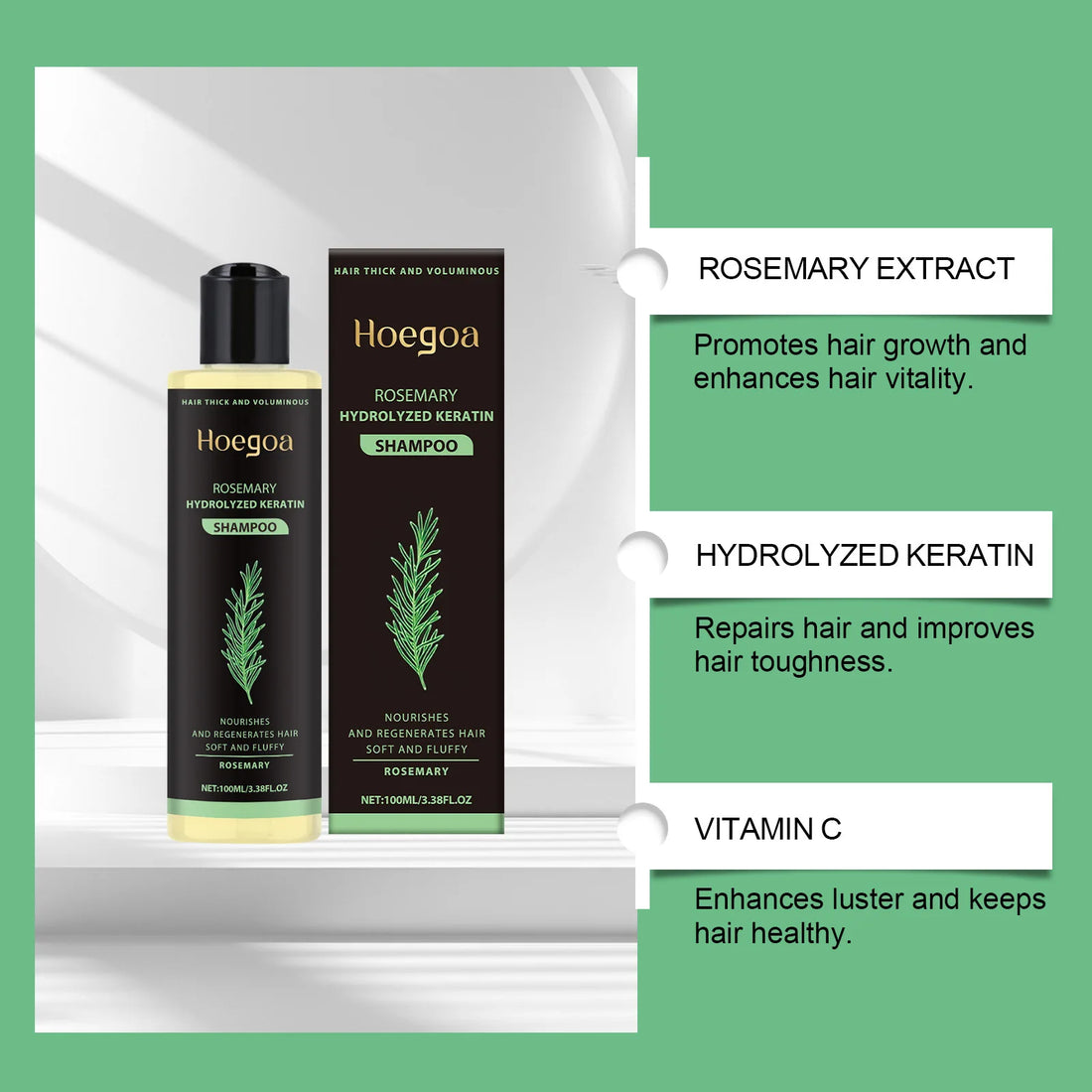 Rosemary Thickening Shampoo Oil Control Volume Strengthening Hair