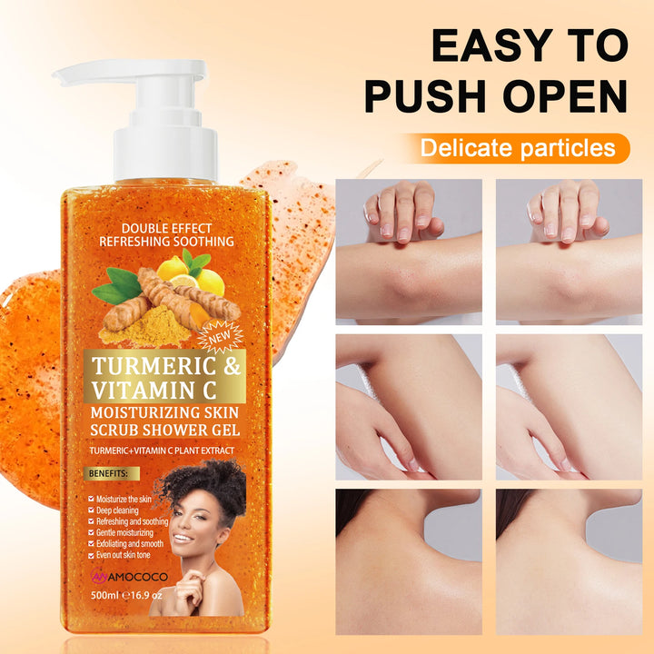 Turmeric Vitamin C Body Scrub Shower Gel Set