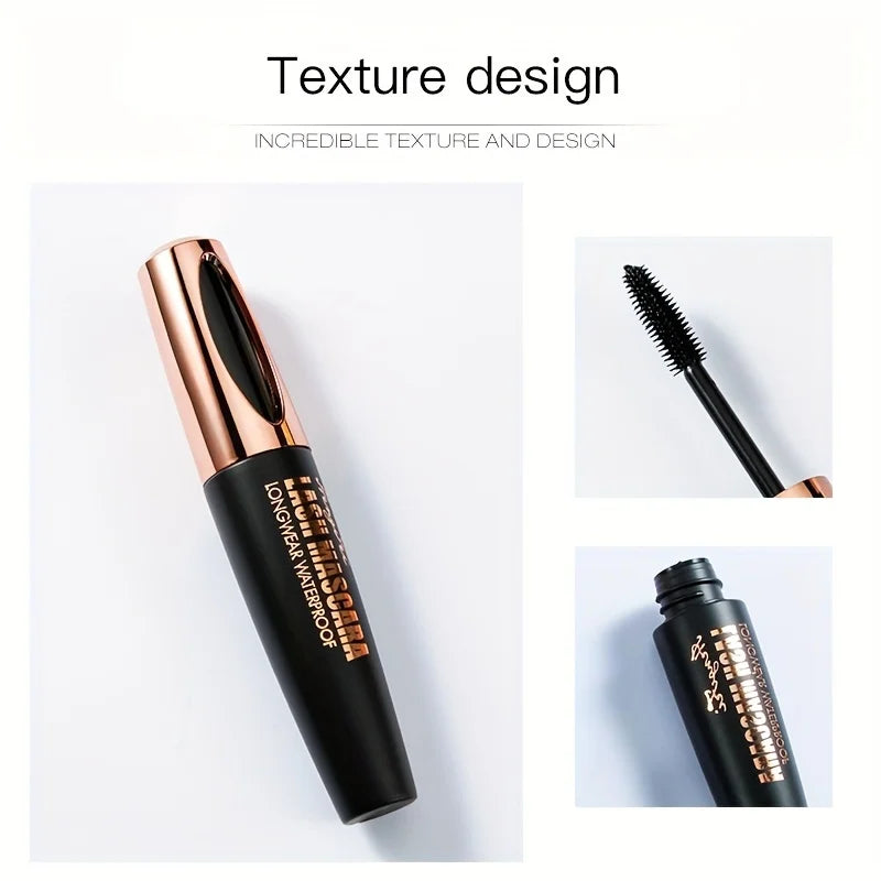 4D Black Waterproof Smudge-Proof Long-Lasting Volumizing Lash Mascara