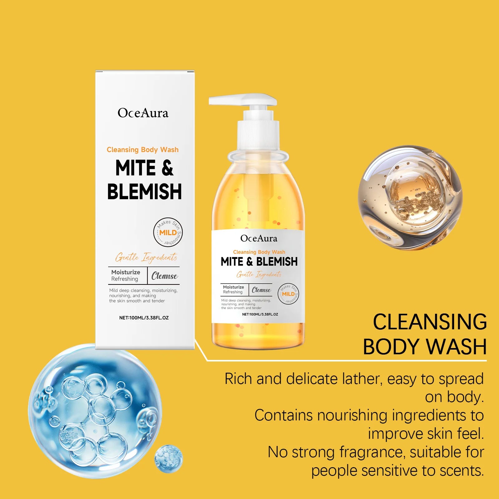 100g Mild Body Wash Gentle Moisturizing Refreshing Cleansing Gel