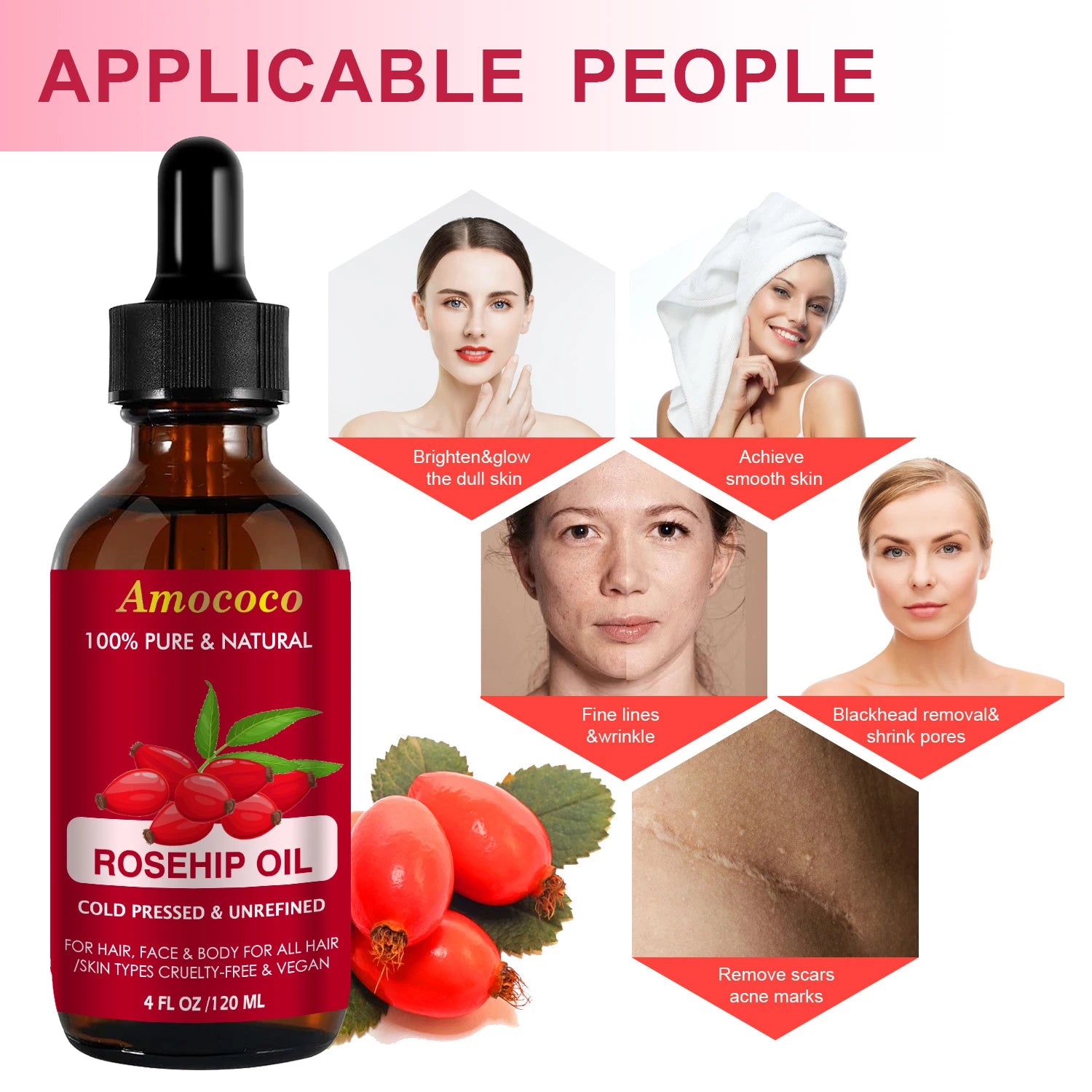 Jojoba Rosehip Oil Set Cold Pressed Moisturizing Skin