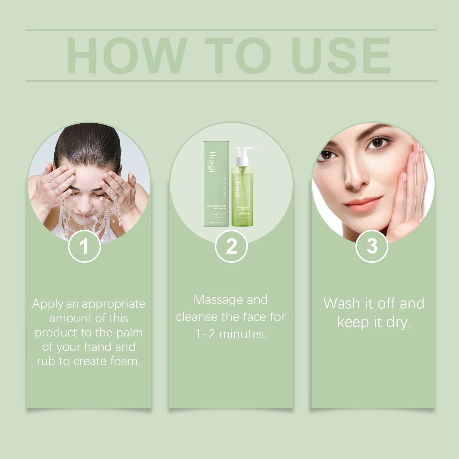 Hyaluronic Acid Facial Cleanser Oil Control Pore Cleansing Gel