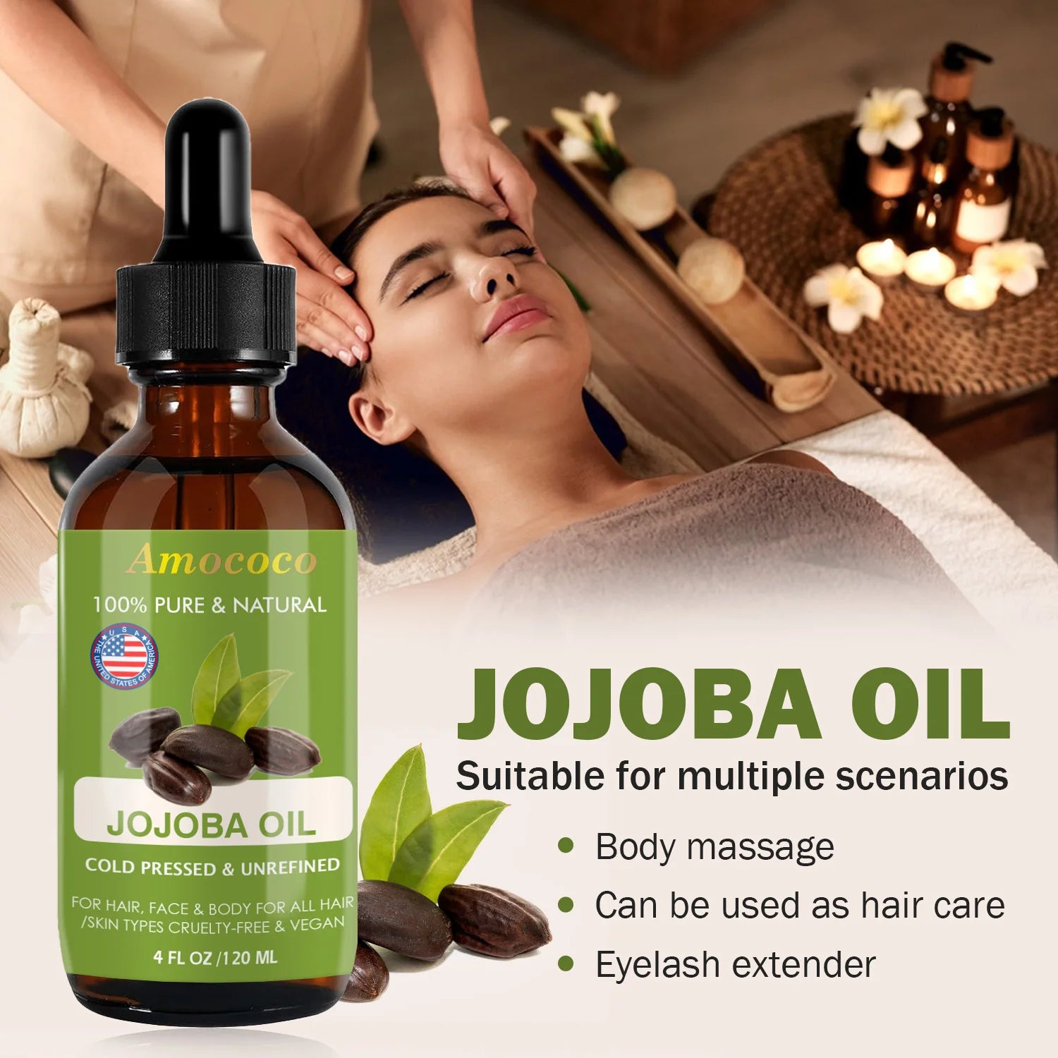 Jojoba Rosehip Oil Set Cold Pressed Moisturizing Skin