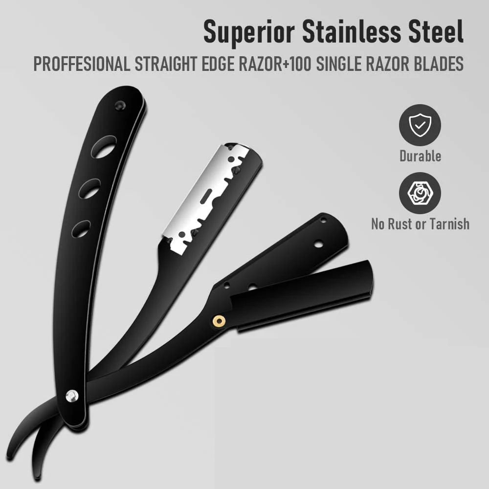 Men's Folding Straight Razor Stainless Steel Shaving Knife