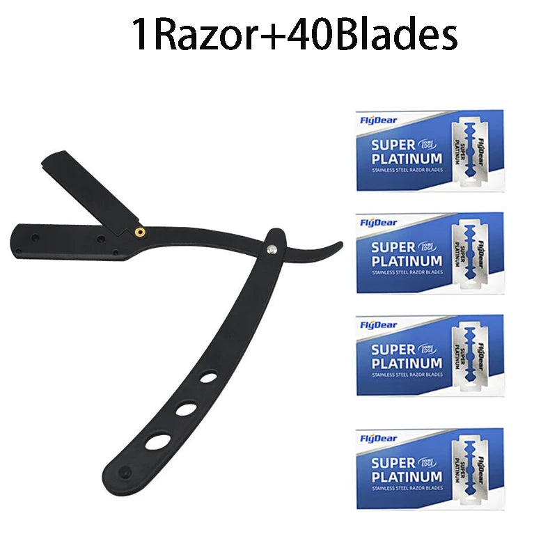Men's Folding Straight Razor Stainless Steel Shaving Knife