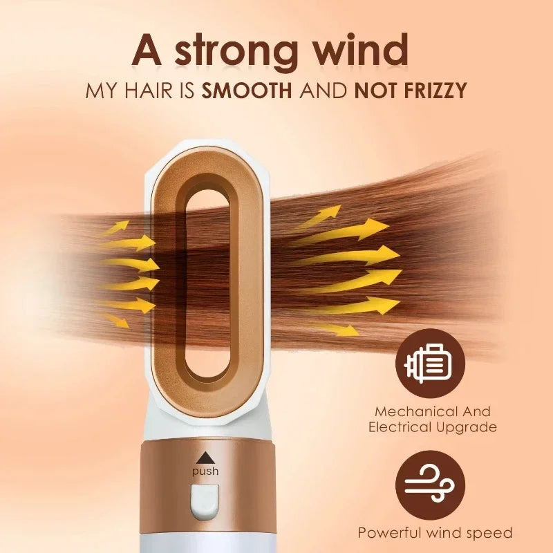 5-in-1 Hair Dryer Brush Curling Straightening Styling Set