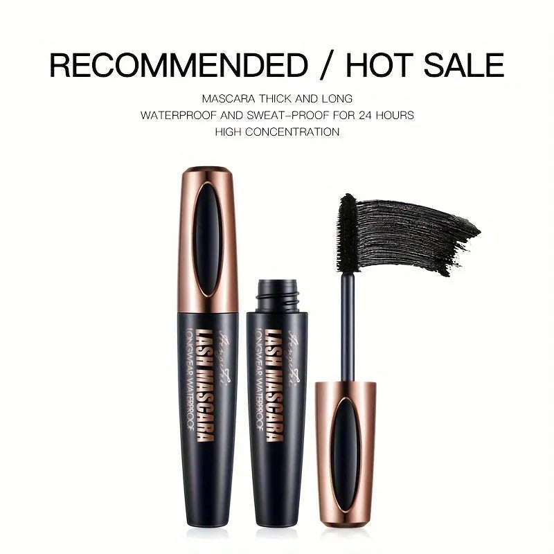 4D Black Waterproof Smudge-Proof Long-Lasting Volumizing Lash Mascara