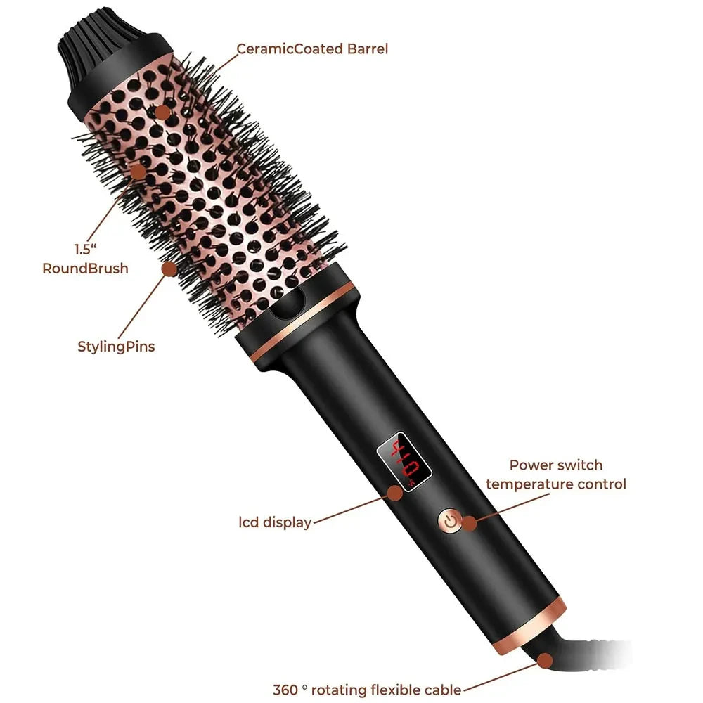 3-in-1 Ionic Hair Curler Straightener Heated Styling Brush