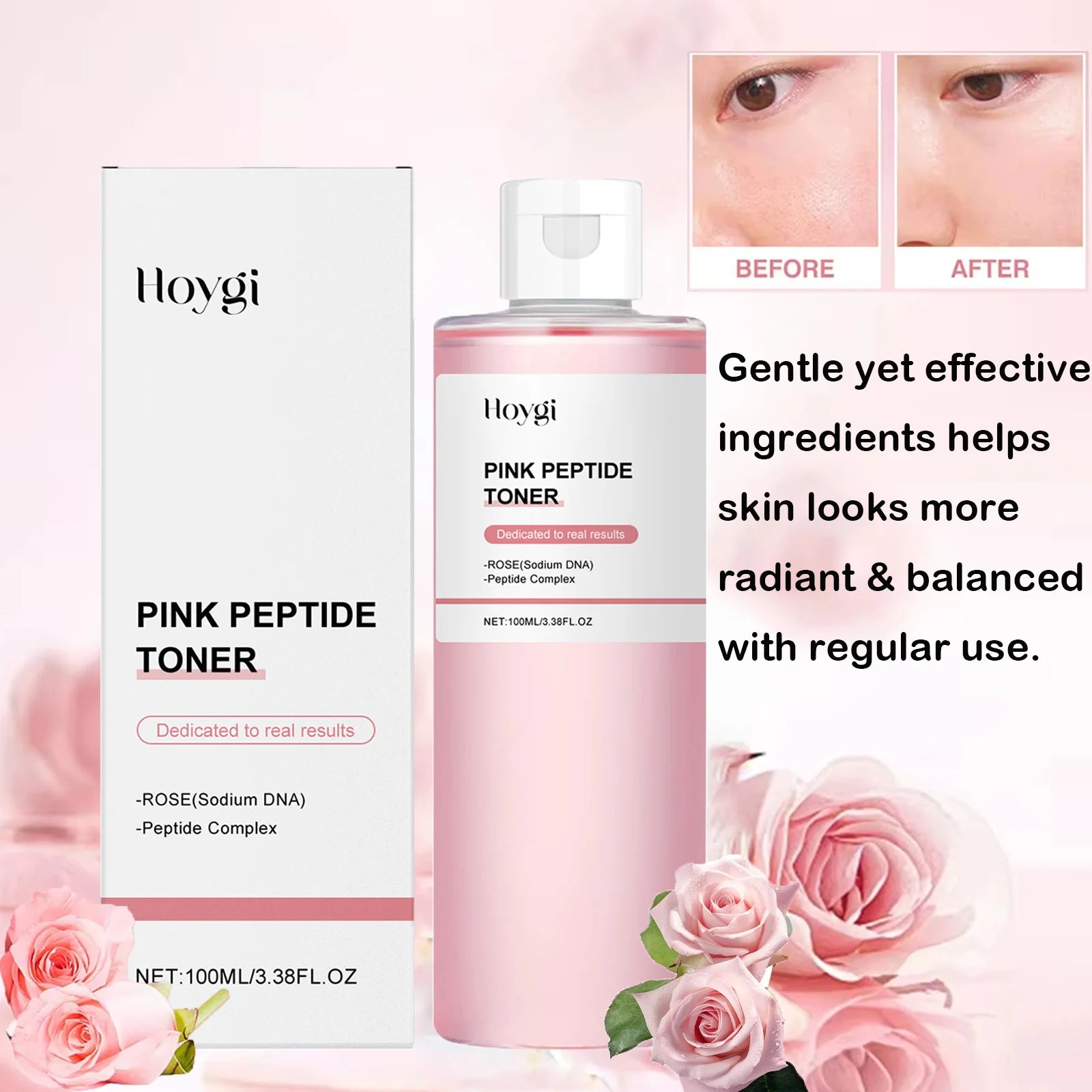 Rose Essence Peptide Toner Moisturizing Soothing Facial Care