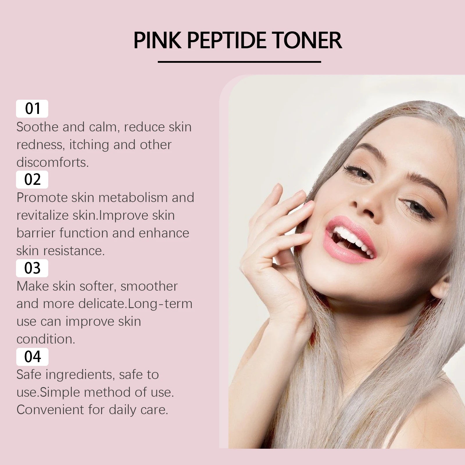 Rose Essence Peptide Toner Moisturizing Soothing Facial Care