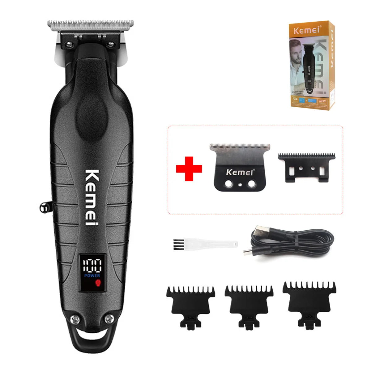 KM-2293 DLC T-Blade Zero-Gap Professional Hair Trimmer