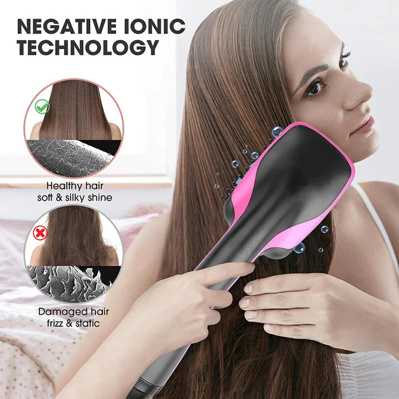 One-Step Hot Air Brush Hair Dryer Straightening Styling Tool