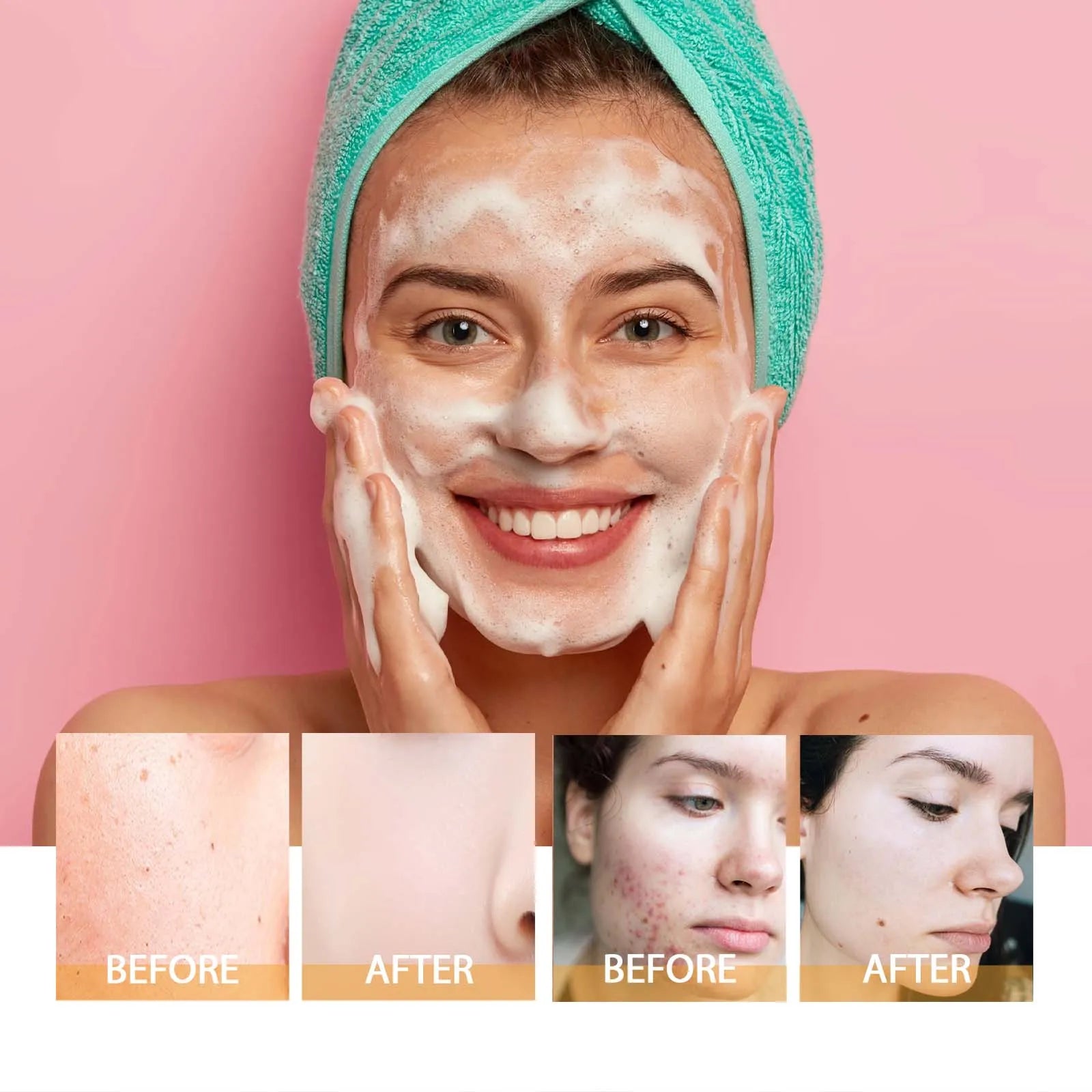 2-in-1 Turmeric Cleanser Silicone Brush Amino Acid Rosewater
