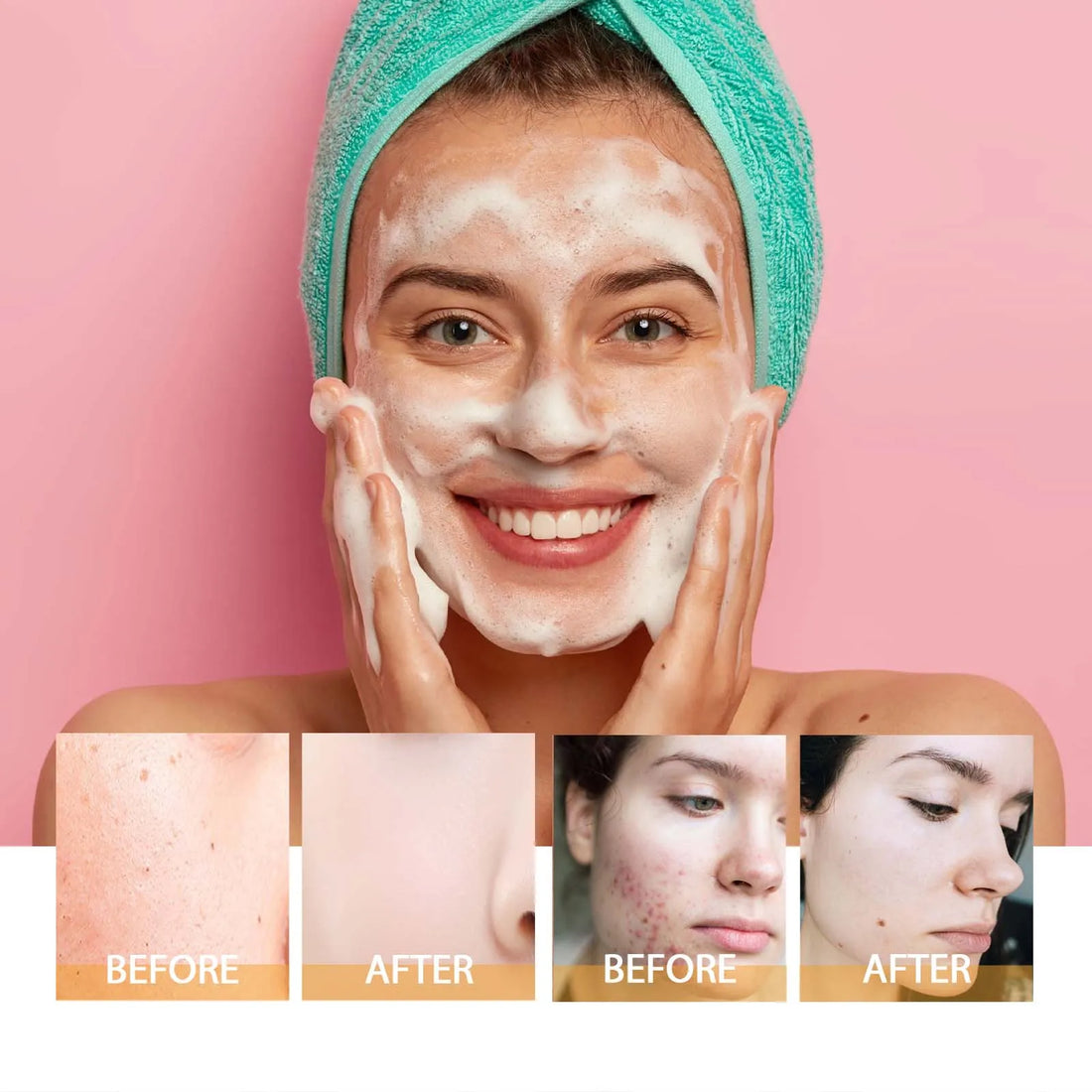 2-in-1 Turmeric Cleanser Silicone Brush Amino Acid Rosewater