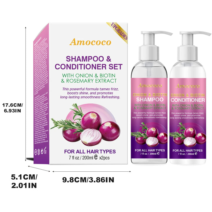 Amococo Onion Biotin Rosemary Shampoo Conditioner Hair Care Set