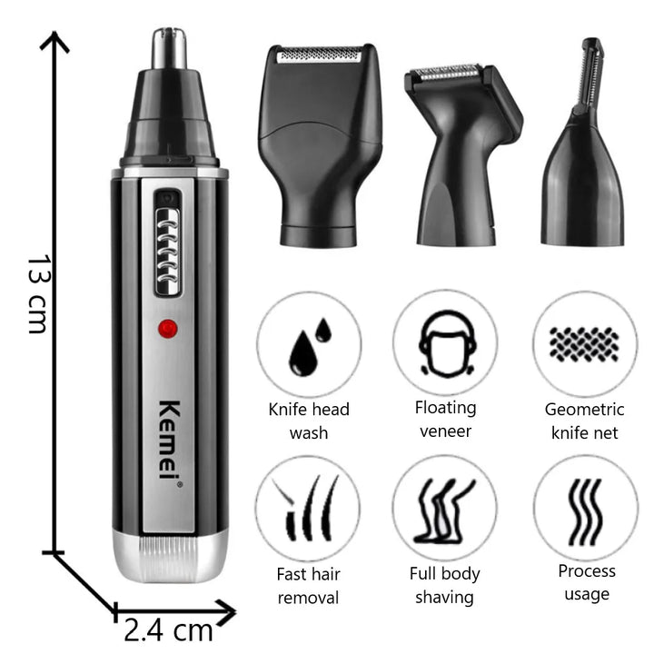 4-in-1 Rechargeable Nose Ear Beard Eyebrow Hair Trimmer