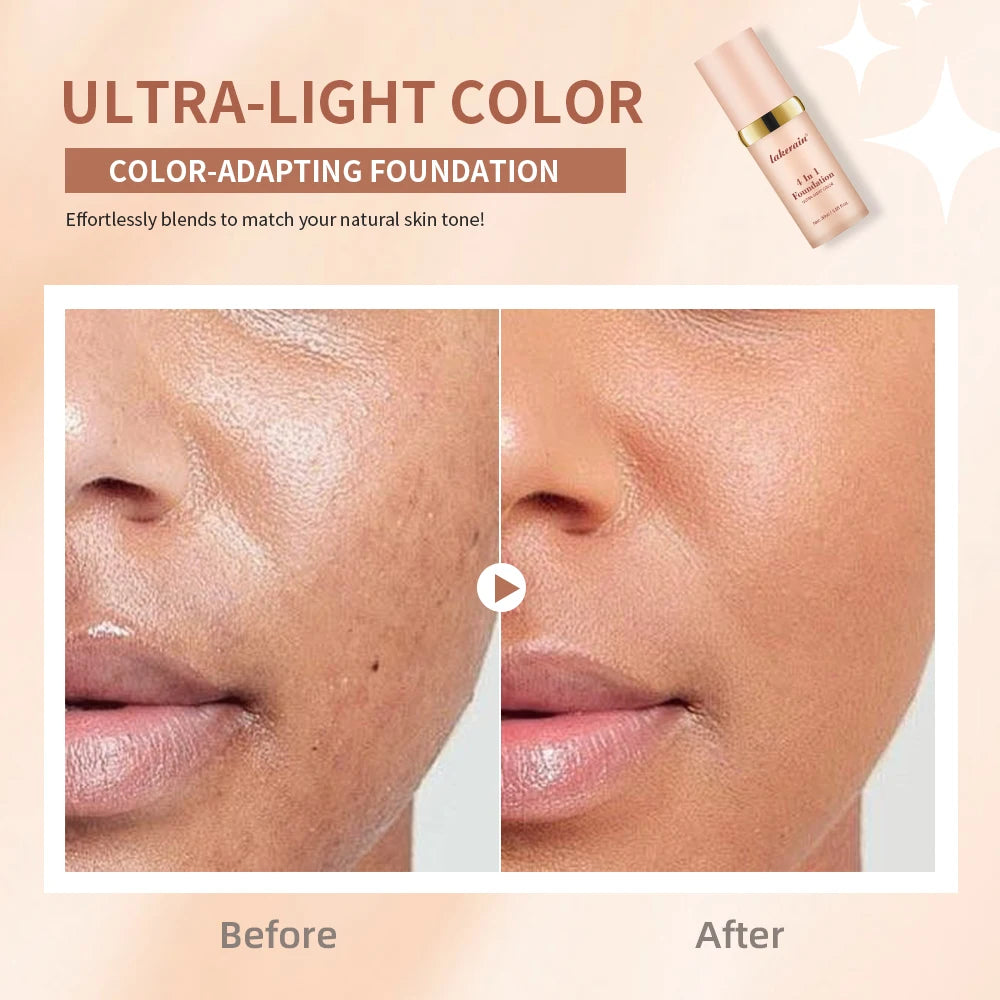 4-in-1 Color Changing Hydrating Waterproof Full Coverage Foundation