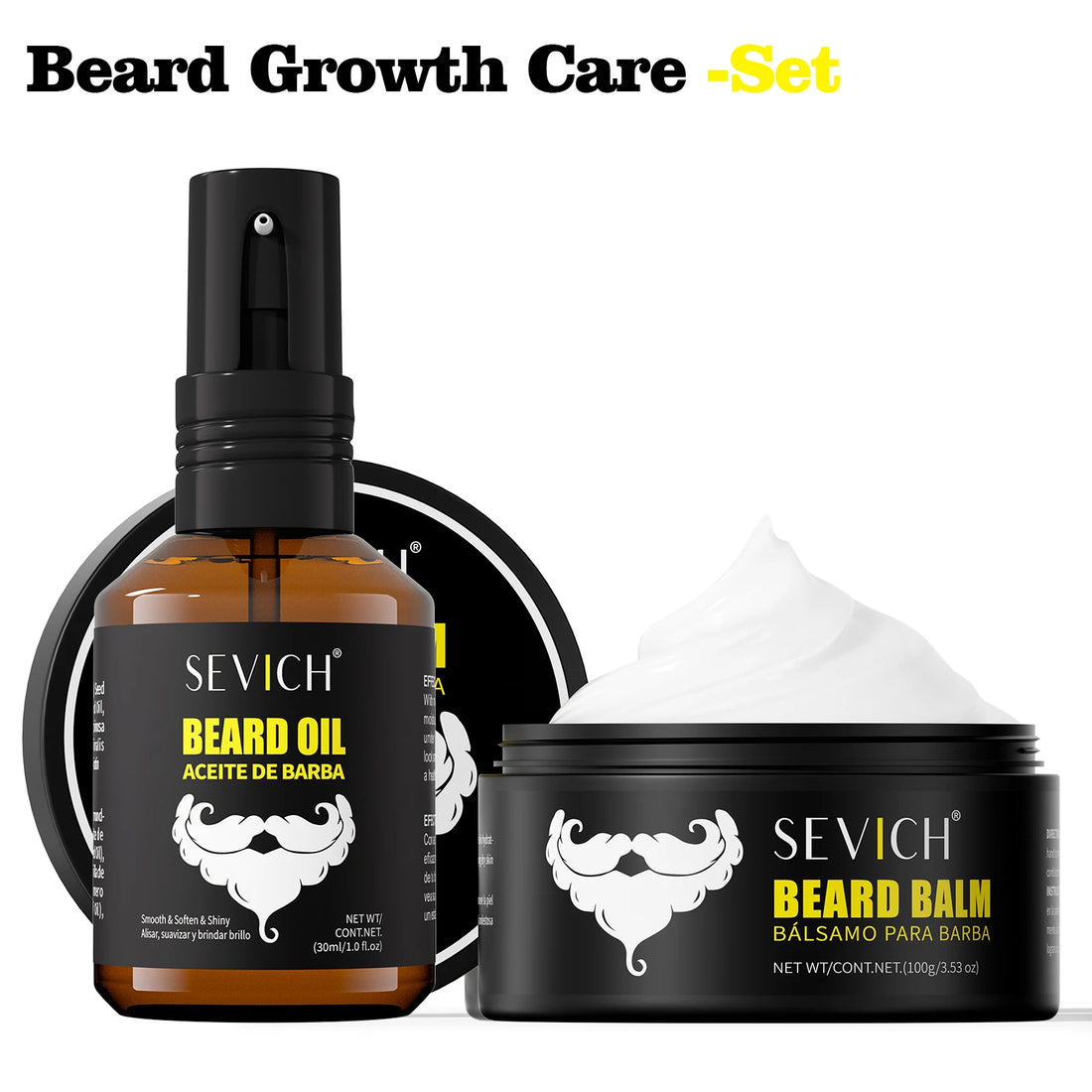 Natural Beard Growth Kit Oil Cream Wax Shampoo