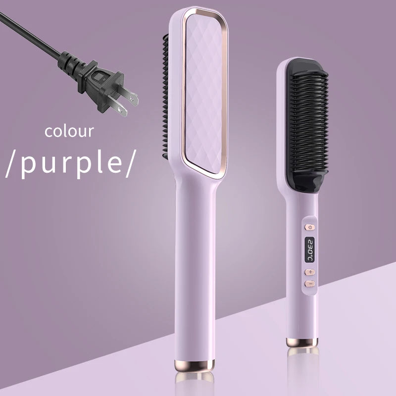 Electric Hot Comb Negative Ion Hair Straightening Styling Brush