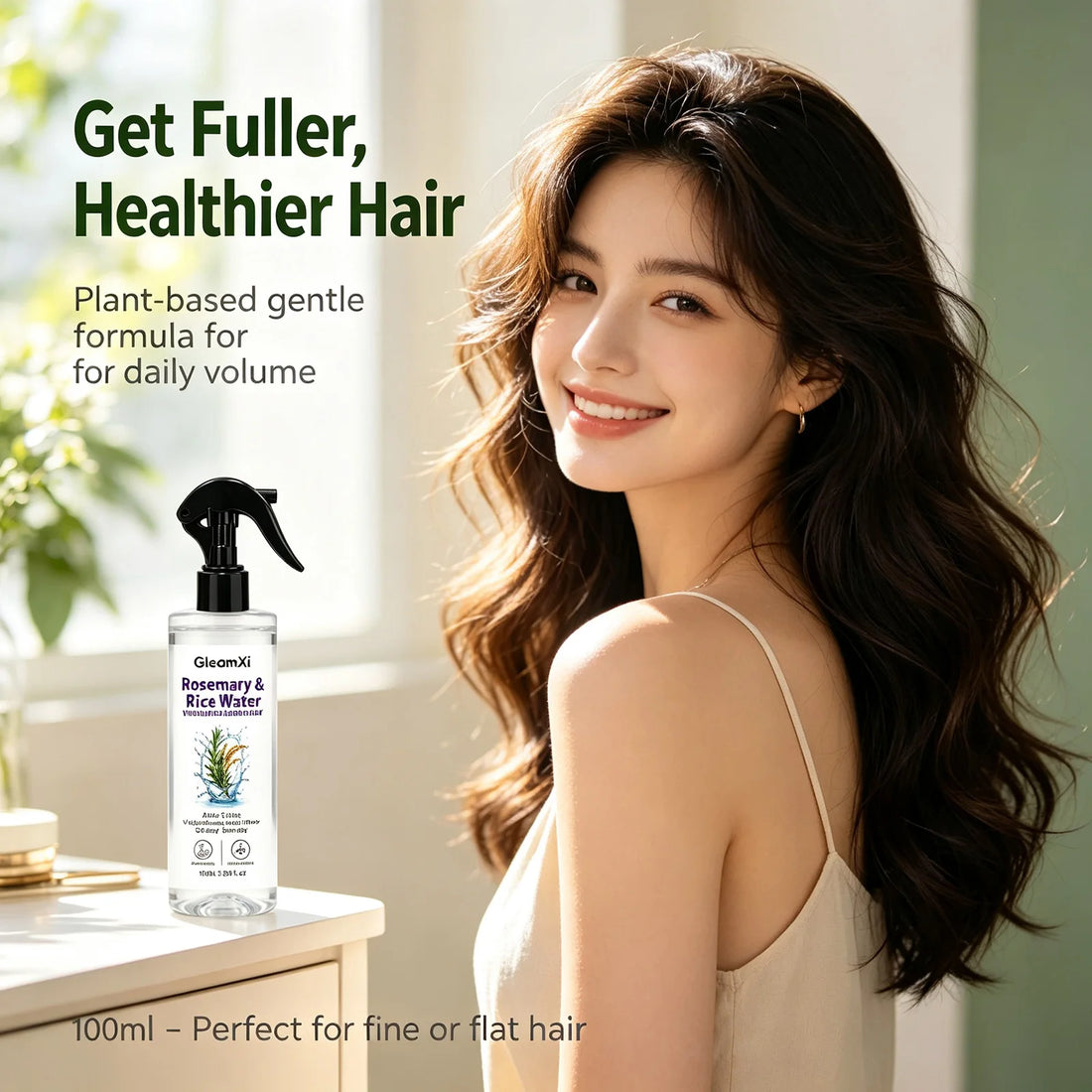 Rosemary Rice Water Hair Spray Lightweight Non-Greasy Natural