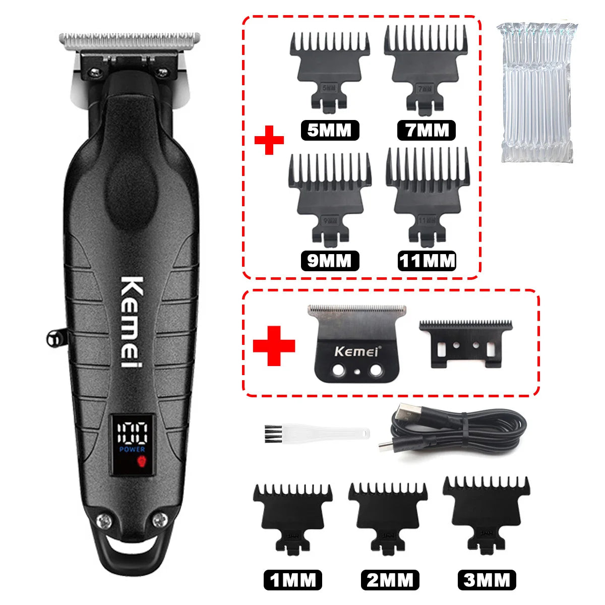 KM-2293 DLC T-Blade Zero-Gap Professional Hair Trimmer
