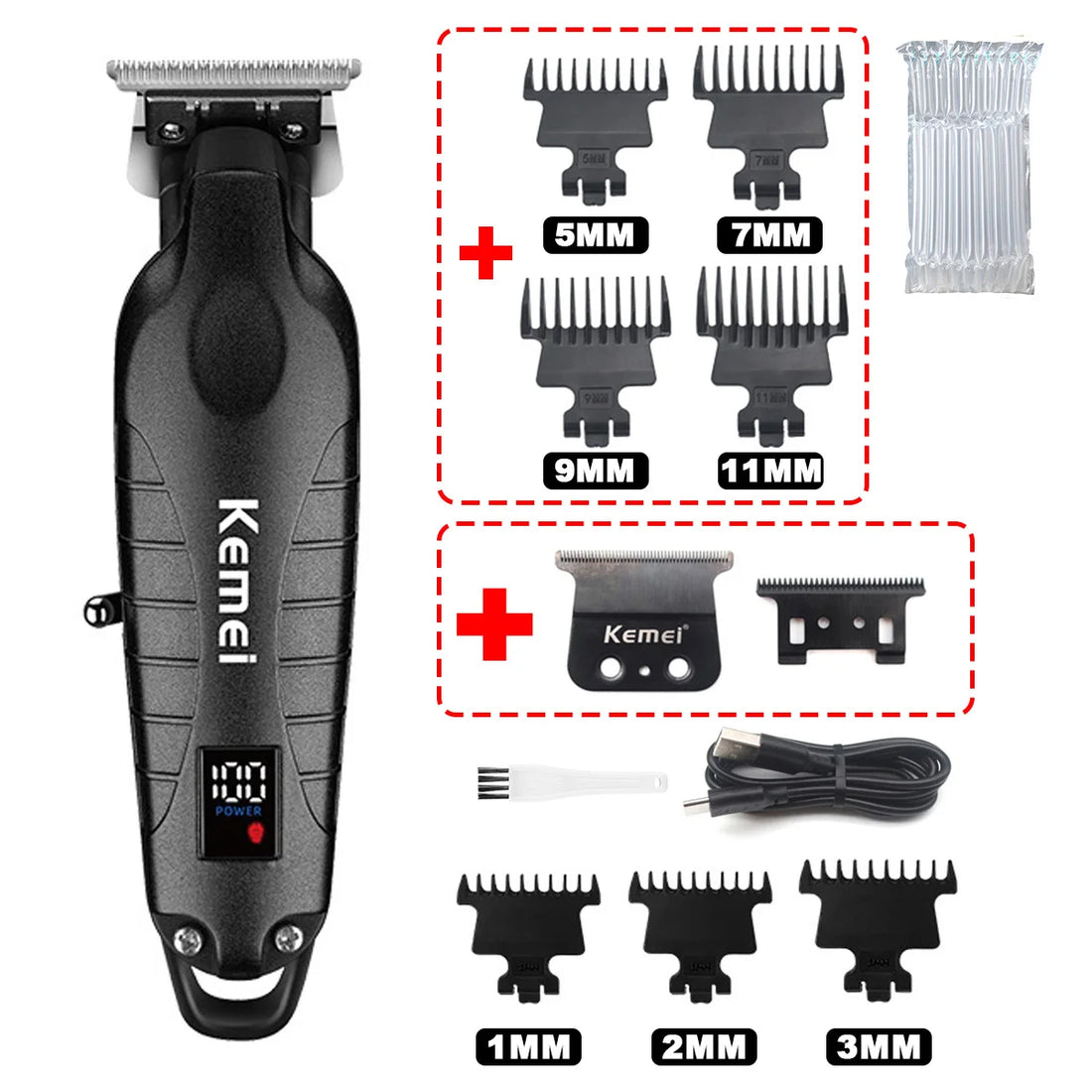 KM-2293 DLC T-Blade Zero-Gap Professional Hair Trimmer
