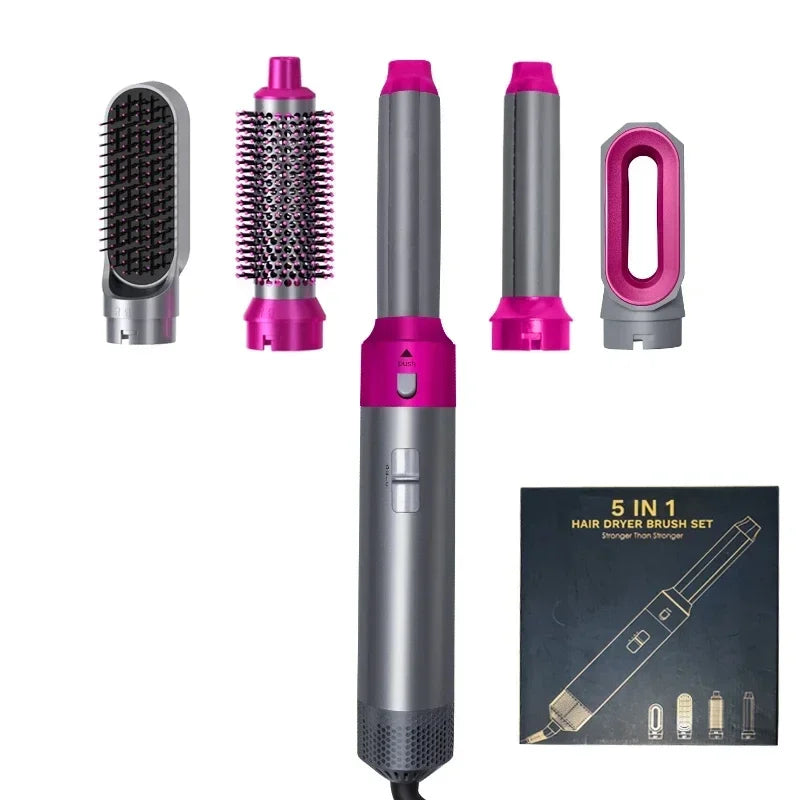 5-in-1 Hair Dryer Brush Curling Straightening Styling Set