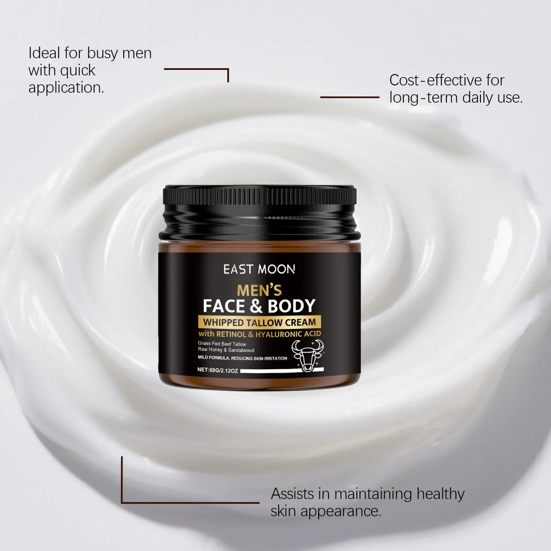 Whipped Beef Tallow Face Body Moisturizing Barrier Cream