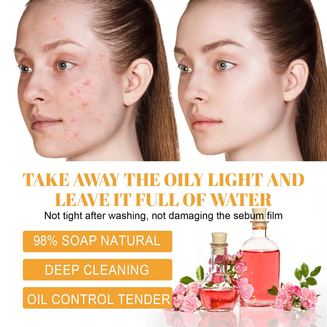 2-in-1 Turmeric Cleanser Silicone Brush Amino Acid Rosewater