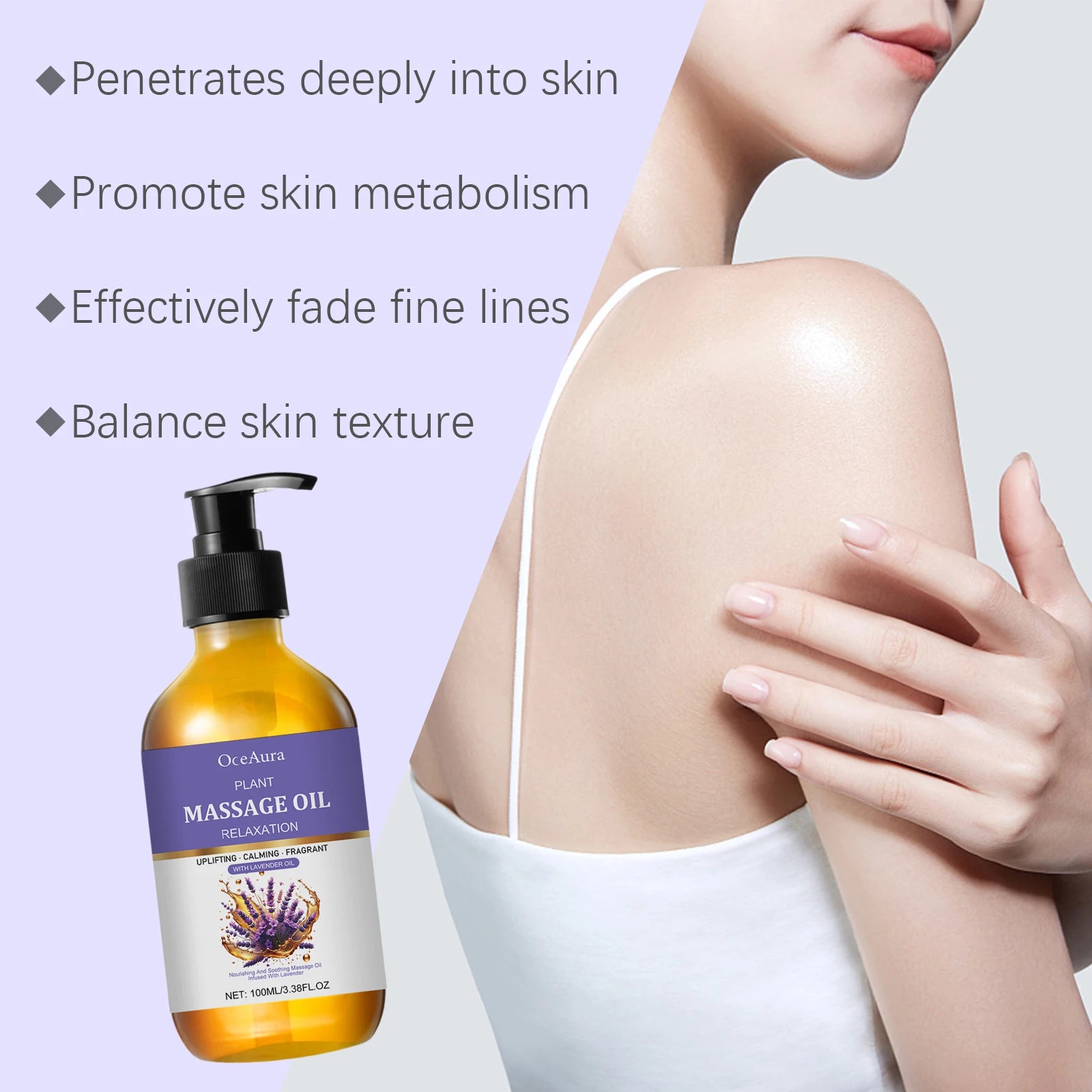 Lavender Essential Oil Moisturizing Relaxing Massage Aromatherapy Body Care