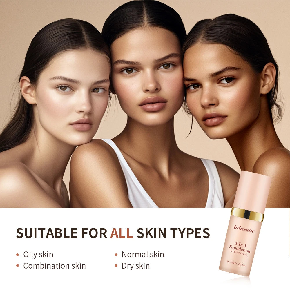4-in-1 Color Changing Hydrating Waterproof Full Coverage Foundation