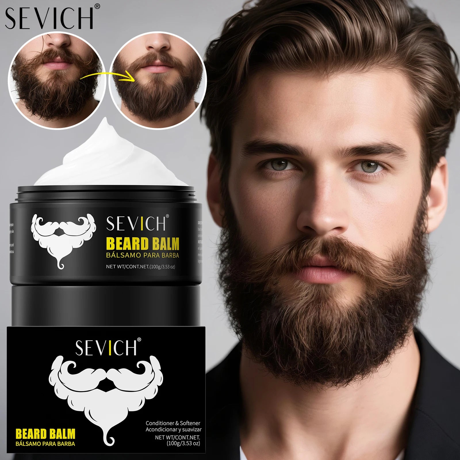 Natural Beard Growth Kit Oil Cream Wax Shampoo