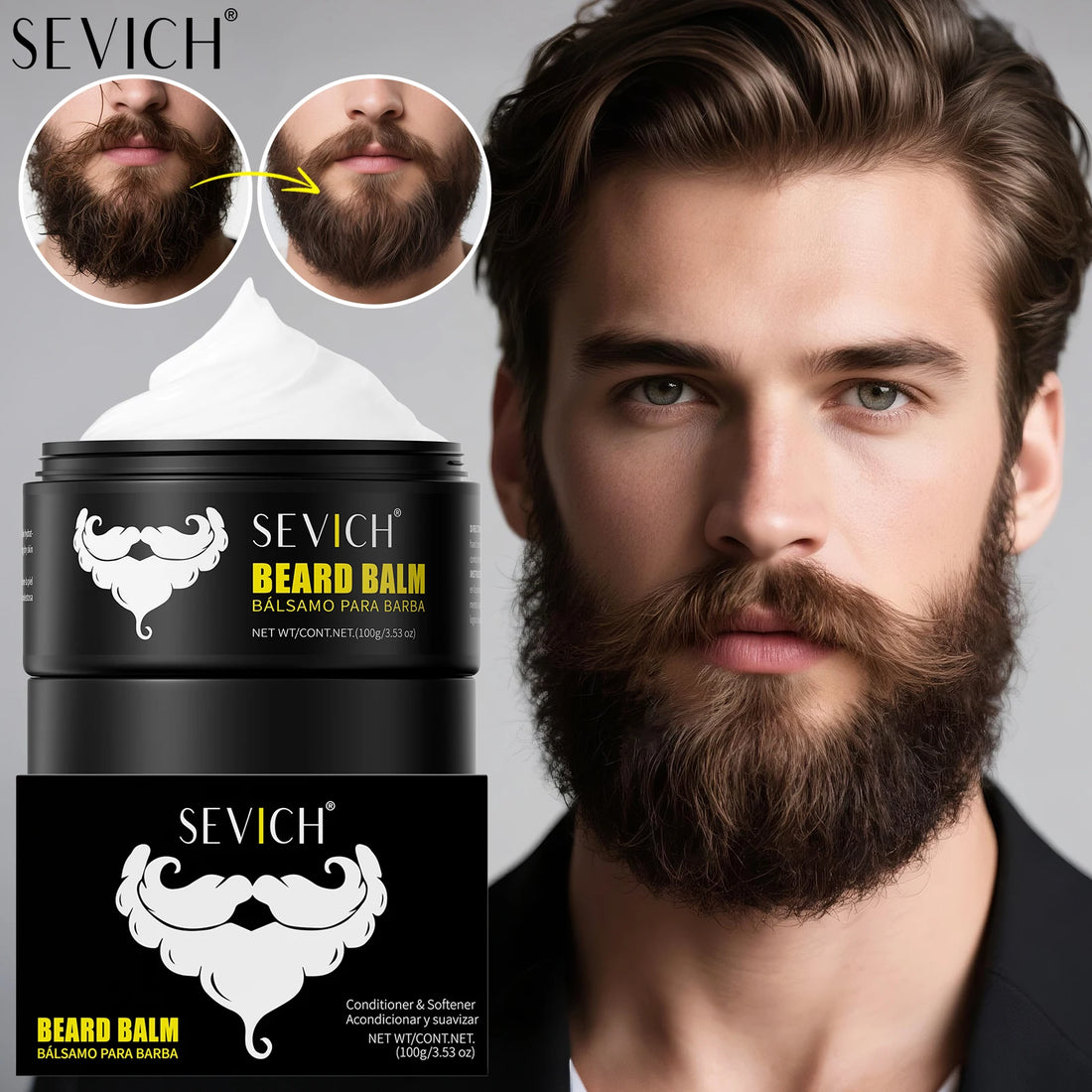 Natural Beard Growth Kit Oil Cream Wax Shampoo