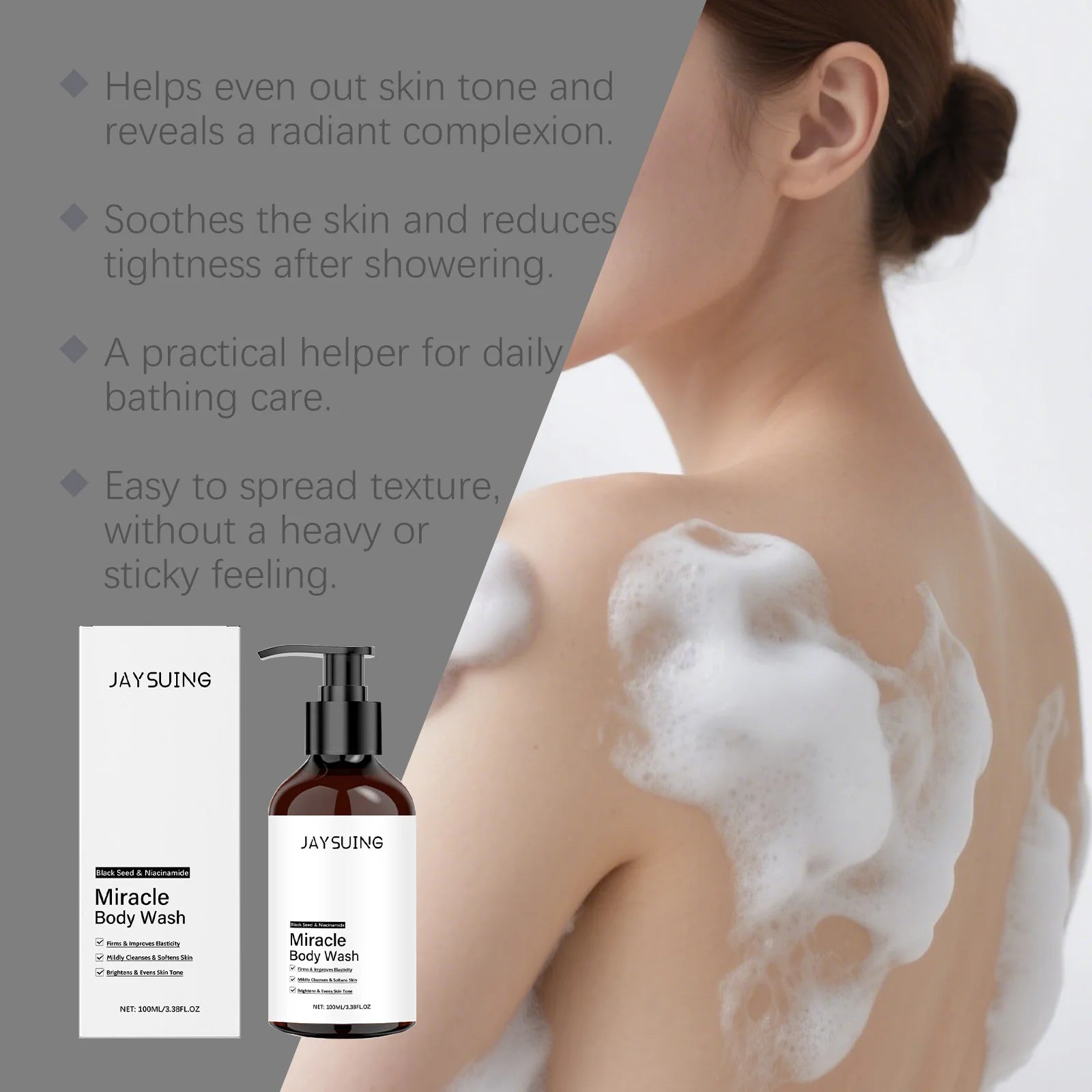 Niacinamide Shower Gel Smoothing Hydrating Rich Foam Body Wash