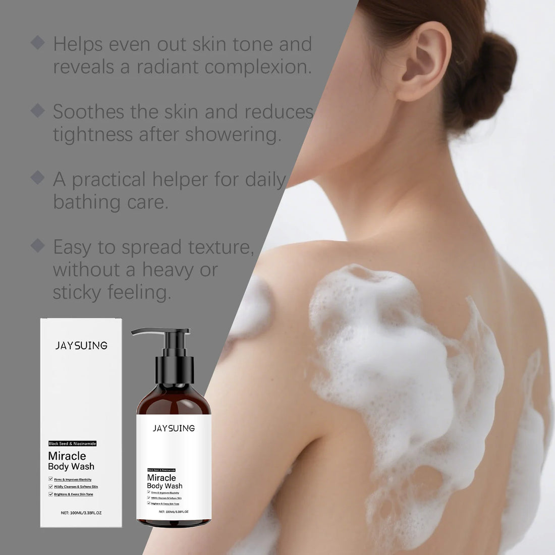 Niacinamide Shower Gel Smoothing Hydrating Rich Foam Body Wash