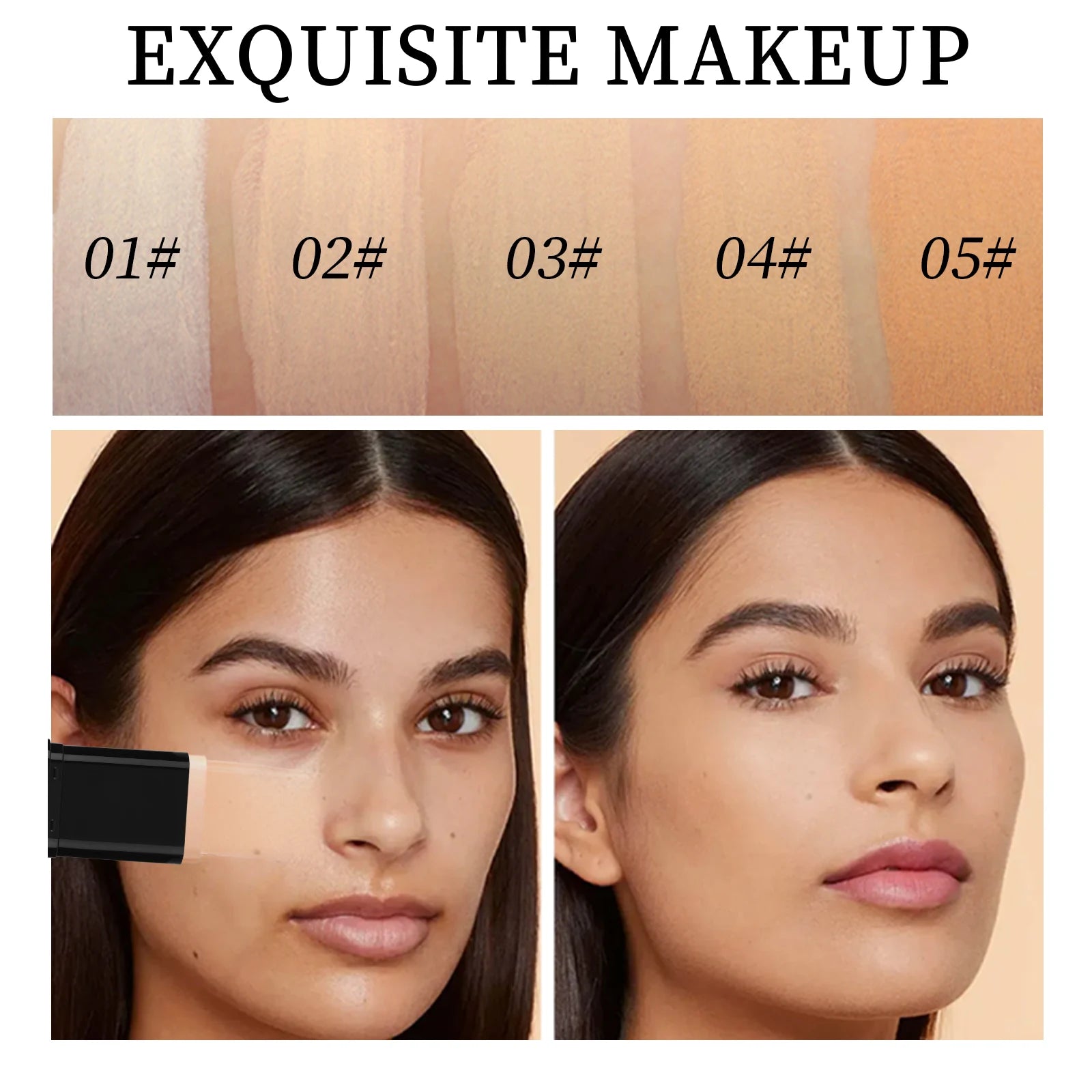 2-in-1 Concealer Foundation Stick Waterproof Matte Contour Makeup
