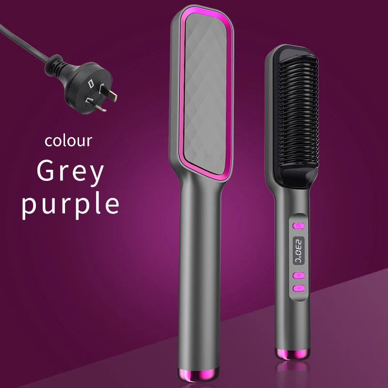 Electric Hot Comb Negative Ion Hair Straightening Styling Brush
