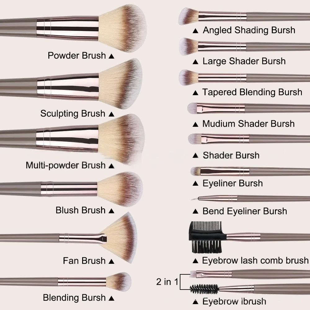 20-Piece Soft Synthetic Makeup Brushes Foundation Eyeshadow Blush