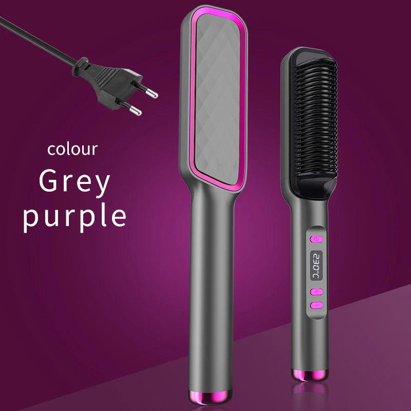 Electric Hot Comb Negative Ion Hair Straightening Styling Brush
