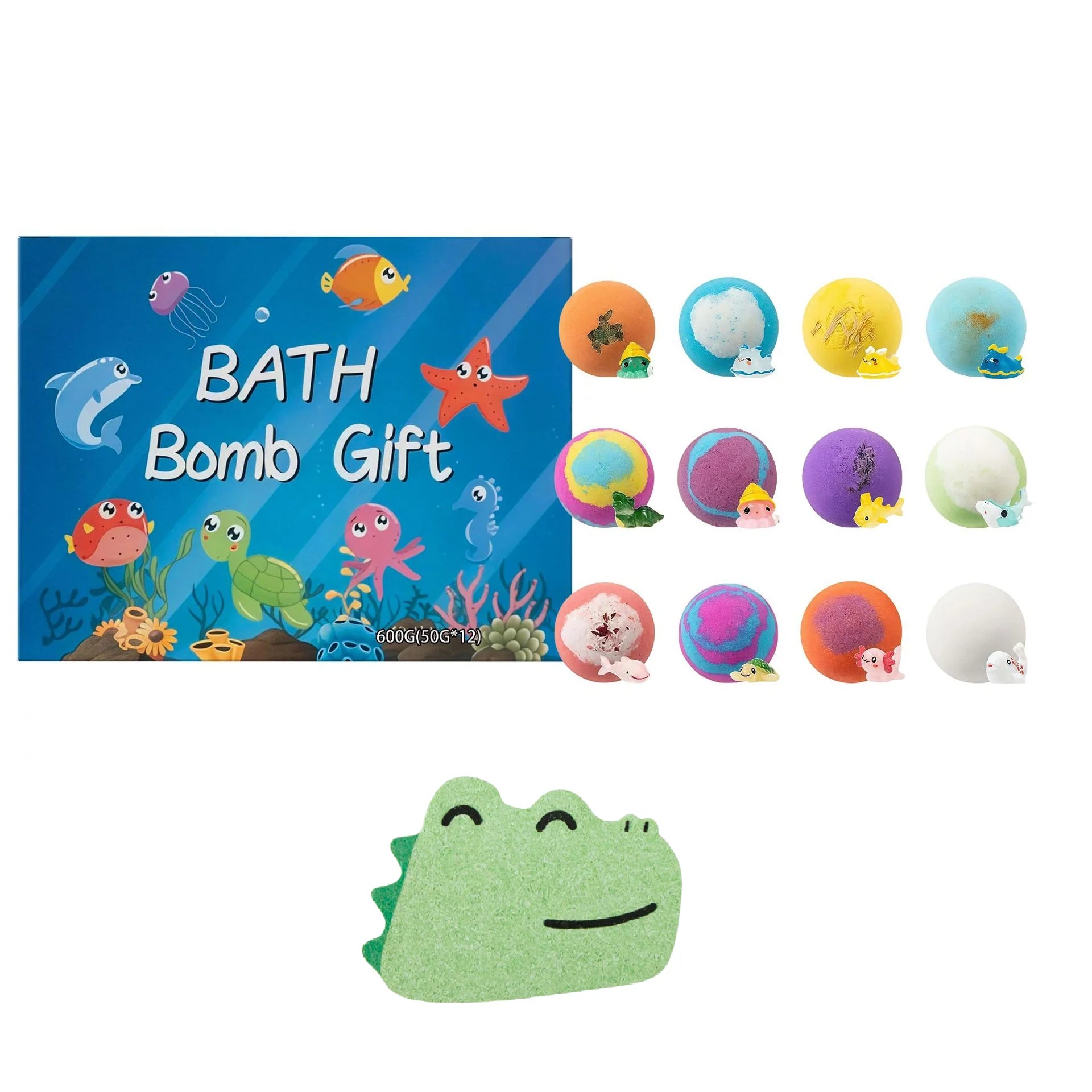 12PCS Kids Bath Bombs Surprise Toys Sponge Gift Set