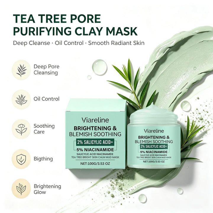 Tea Tree Clay Mask Pore Cleansing Oil Control Skincare