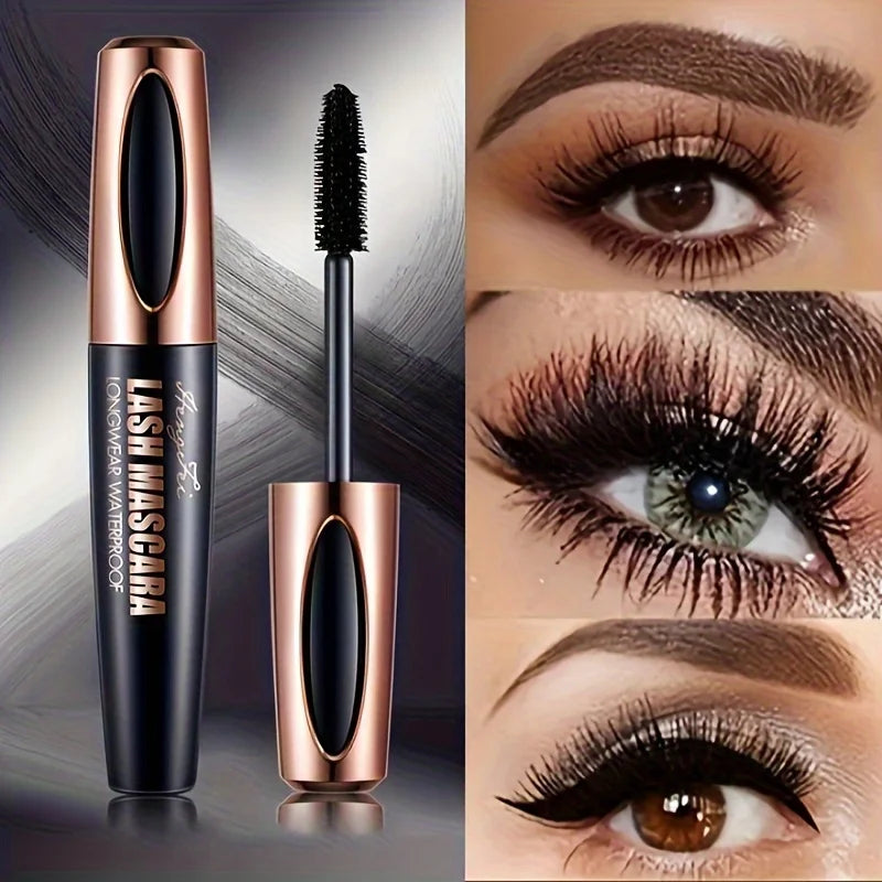 4D Black Waterproof Smudge-Proof Long-Lasting Volumizing Lash Mascara