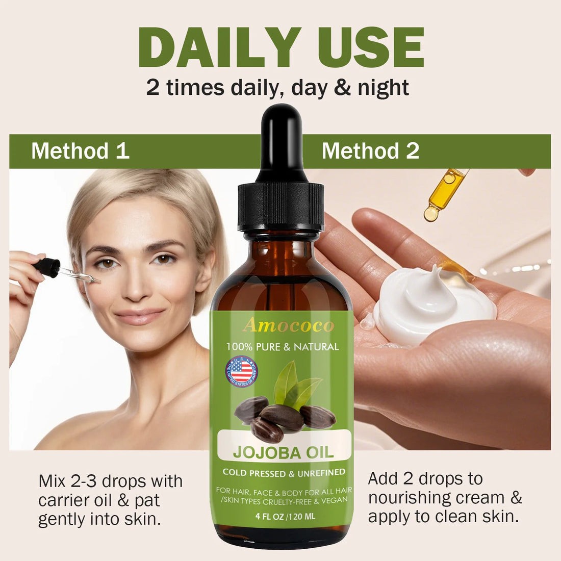 Jojoba Rosehip Oil Set Cold Pressed Moisturizing Skin