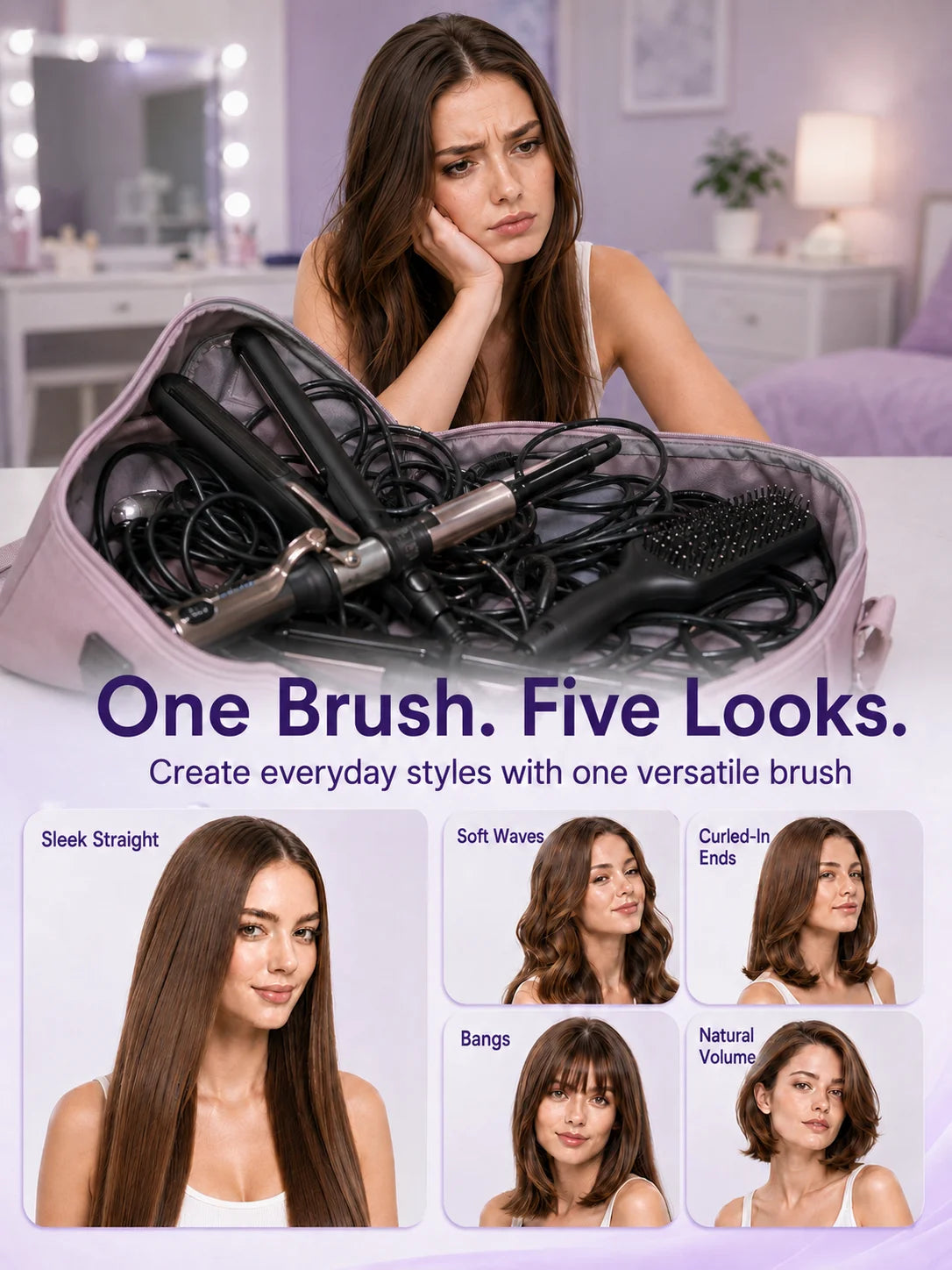 USB Rechargeable Wireless Electric Hair Straightening Hot Comb