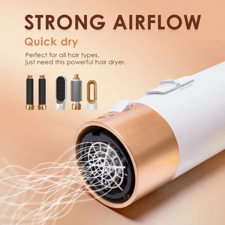 5-in-1 Hair Dryer Brush Curling Straightening Styling Set
