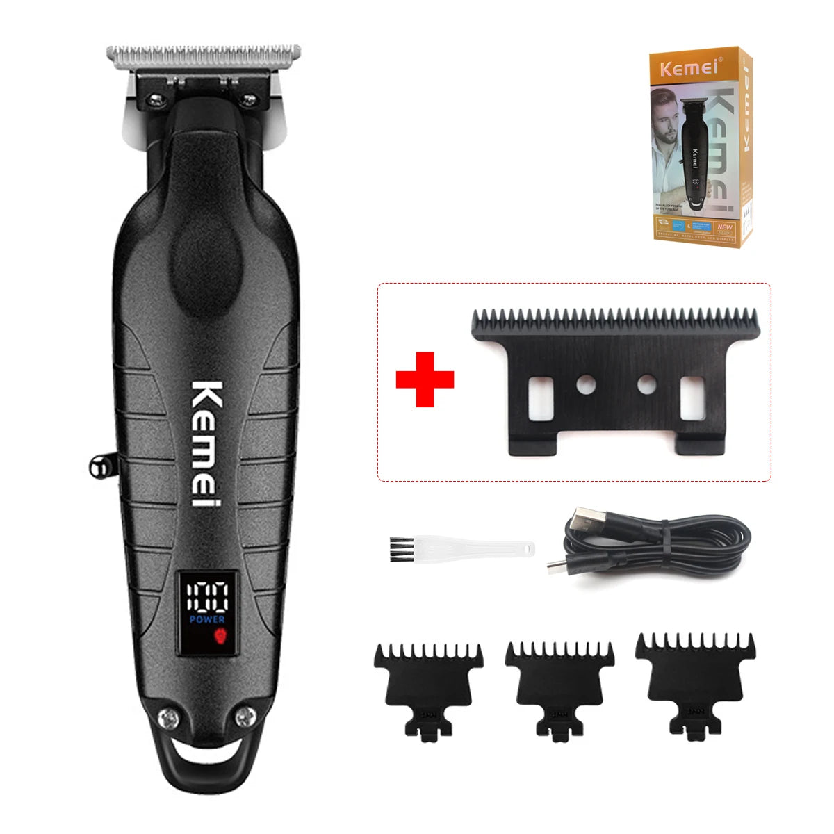 KM-2293 DLC T-Blade Zero-Gap Professional Hair Trimmer