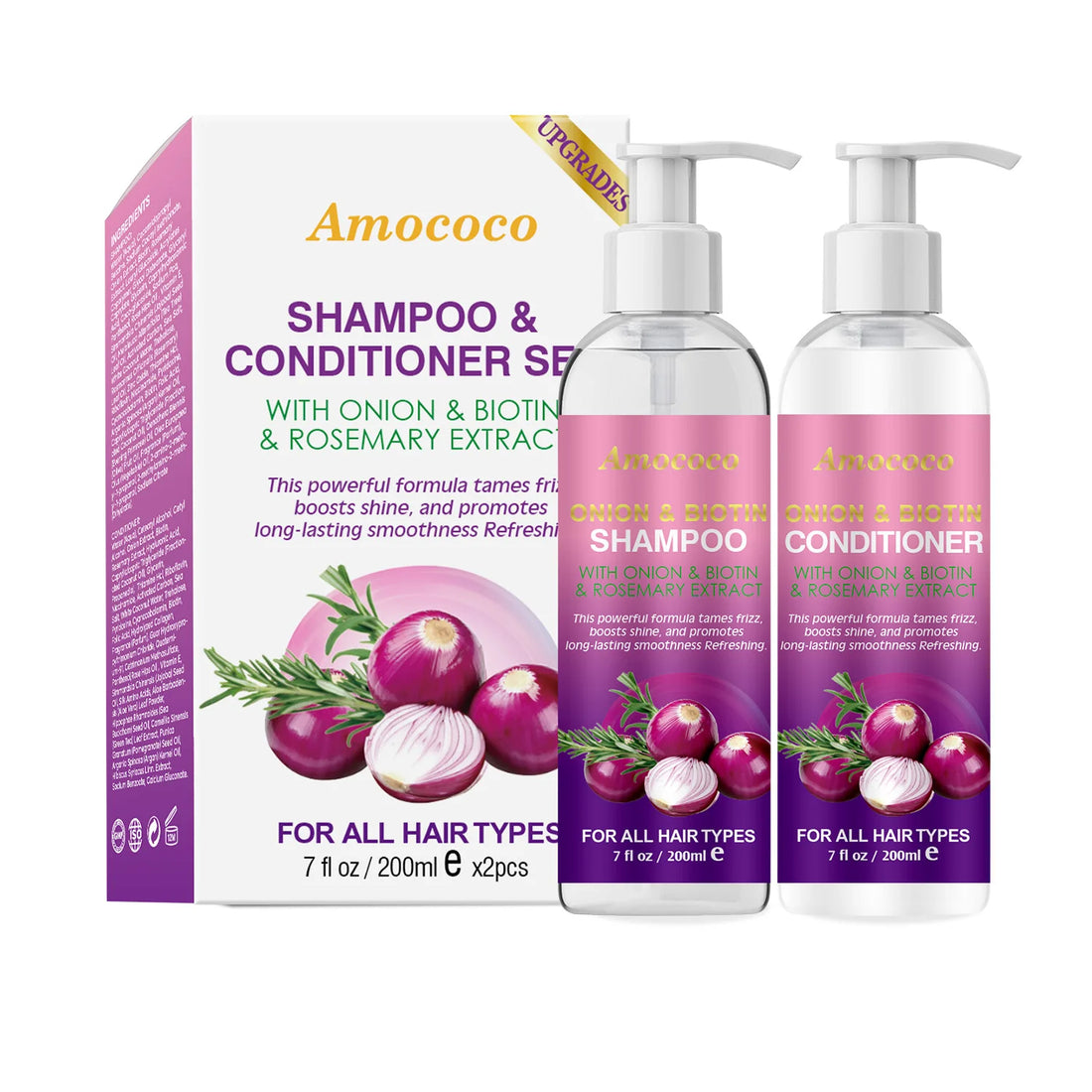 Amococo Onion Biotin Rosemary Shampoo Conditioner Hair Care Set
