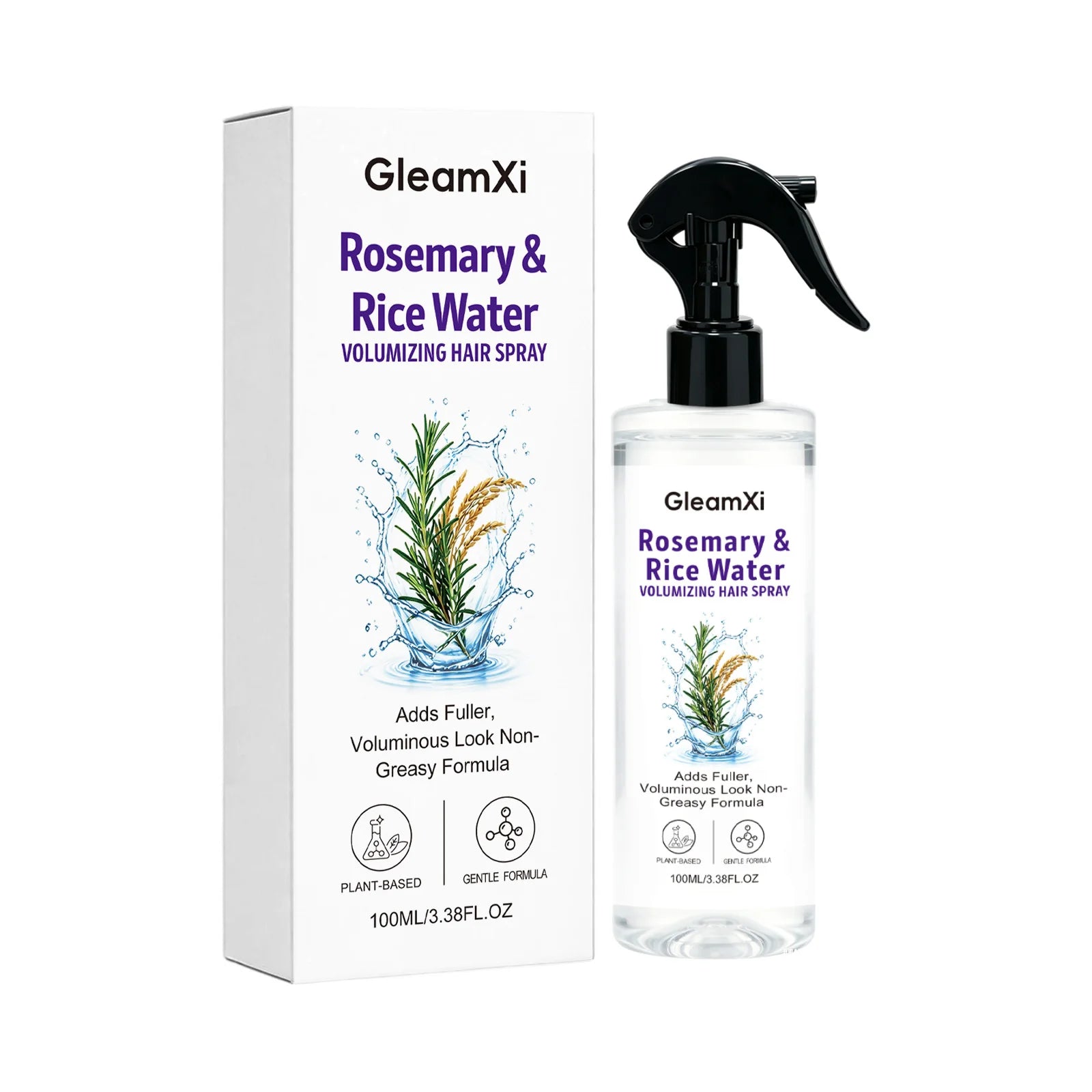 Rosemary Rice Water Hair Spray Lightweight Non-Greasy Natural